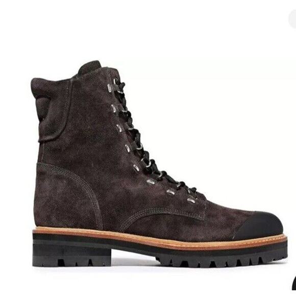 Sigerson Morrison Irene Brown Suede Ankle Combat Hiker Boots 36.5 US 6.5 NEW$450 - Picture 1 of 16